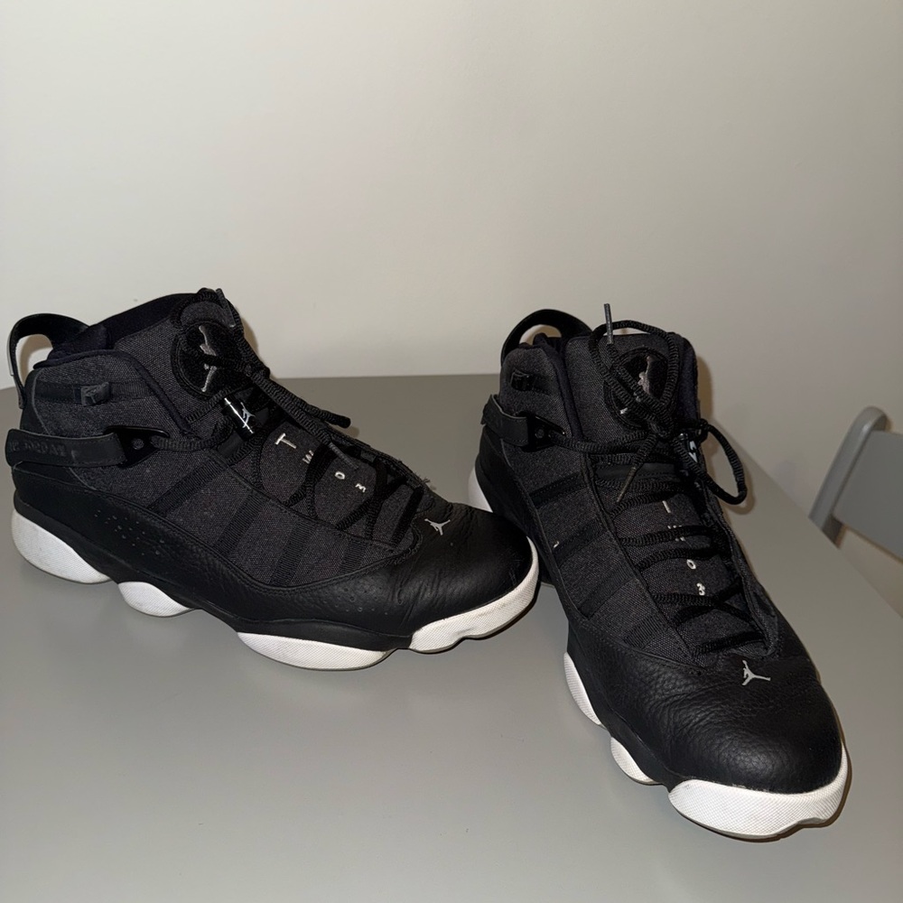 Jordan Athletic Black and White Mid-Top Shoes